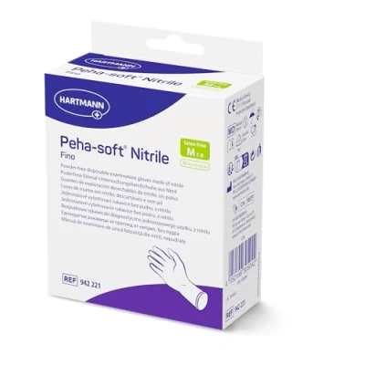Abbildung von Peha soft nitrile fino puderfrei unsteril Untersuchungshandschuhe Gr. M, 10 Stück, Blanco