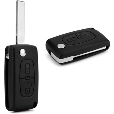Abbildung von SALPIE Silikonhülle für Autoschlüssel Schlüsselhülle Citroen C2 C3 C4 C5 Picasso 2 Tasten Peugeot 107 206 207 307 308 406 407