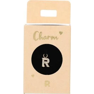 Abbildung von Depesche 11834 016 Charm Buchstabe R, vergoldeter Anhänger für Halsketten, Armband und Ohrringe, ideal als kleines Geschenk