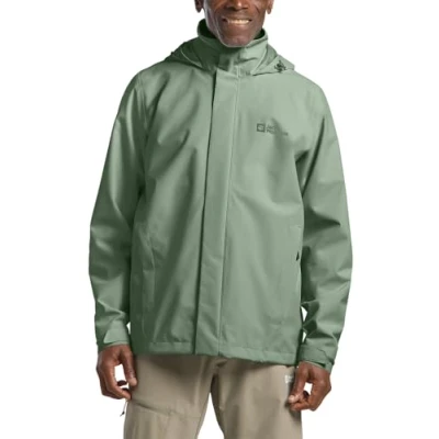Abbildung von Jack Wolfskin Trailtime Regenjacke / wasserabweisende Jacke, Herren, Größe: XL, Eucalyptus