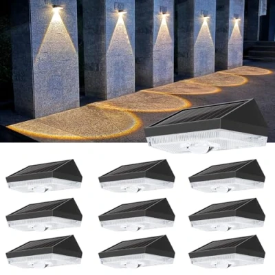Abbildung von ELLASAY Solarlampen für Außen,10 Farbmodi Solarleuchten Garten Wand Zaun,Wetterfest mit RGB Farbwechselmodus,10 Pack SolarleuchtenAussen Beleuchtung Hof Terrasse Haustüren Pool Deck Porch