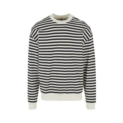 Abbildung von Urban Classics Striped Crewneck Sweatshirt, Herren, Größe: XXL, Whitesand black