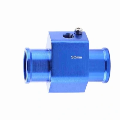 Abbildung von Keenso Auto Wassertemperatur Adapter, Universal 26 40mm 3 Wege Wassertemperaturanzeiger Verbindungsrohr Sensor Adapter mit Edelstahlklemmen (30mm) Kühlsystem
