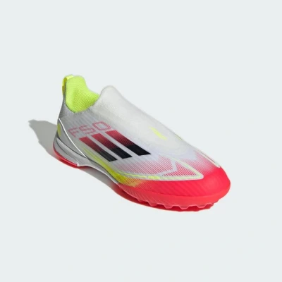 Abbildung von adidas Performance F50 League LL TF Unisex Fußballschuh Multinocken für Kinder, Größe: 28, Footwear white/core black/solar yellow Schuhe