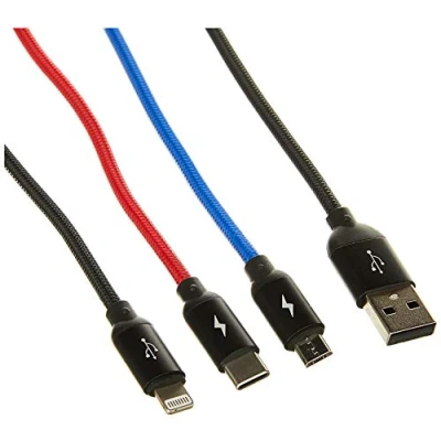 Abbildung von Baseus CAMLT BSY01 USB Ladekabel schwarz 900+300