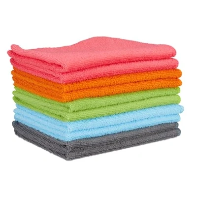 Abbildung von Relaxdays, bunt Mikrofasertücher 10er Set, 40x30 cm, saugfähiges Microfasertuch, Allzweckreinigung, waschbar, weich, 10