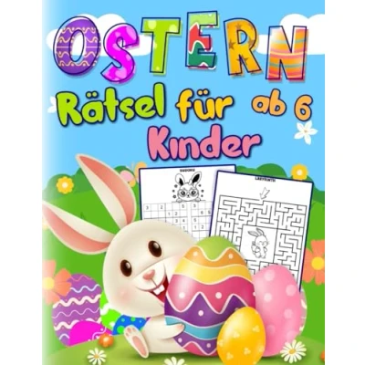 Abbildung von Ostern Rätselbuch ab 6 Jahren: Tolle Rätsel mit Punkt zu Punkt, Zählspiele, Wortsuchrätsel, Malvorlagen, Fingerstempeln, Labyrinthe und mehr für Jungen &amp; Mädchen