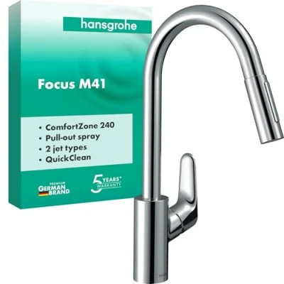 Abbildung von hansgrohe Küchenarmatur &quot;Focus M41&quot;, 240 Ausziehbrause 2 Strahlarten