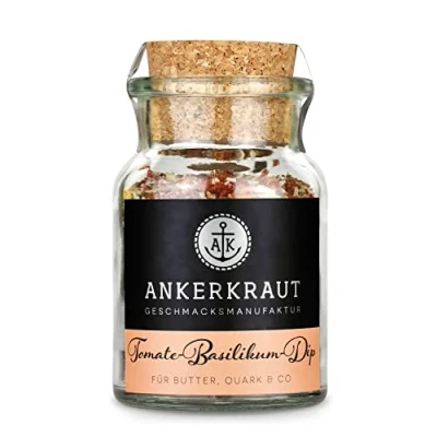 Abbildung von Ankerkraut Tomate Basilikum Dip, 60g im Korkenglas, Gewürz für Leichte Herstellung von Lecker Perfekt zu Brot, Gemüse, Fleisch, BBQ, Natur Genuss mit Premium Geschmack