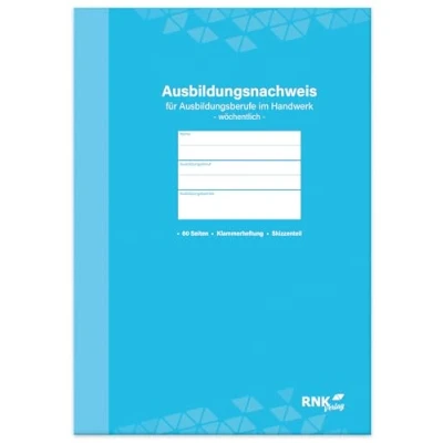 Abbildung von RNKVERLAG 5051 Ausbildungsnachweisheft für das Handwerk mit zusätzlichem Skizzenteil, wöchentliche Eintragungen, 1 Stück