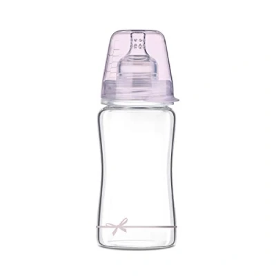 Abbildung von LOVI Anti Kolik Babysaugflasche aus Glas mit dynamischem Sauger 3 Monate+, 250 ml, SUPER Entlüftungssystem, Schützt den Saugreflex, Baby Shower Girl Collection