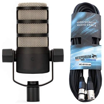 Abbildung von Rode Podmic professionelles dynamisches Podcast Mikrofon + keepdrum XLR Kabel 6m