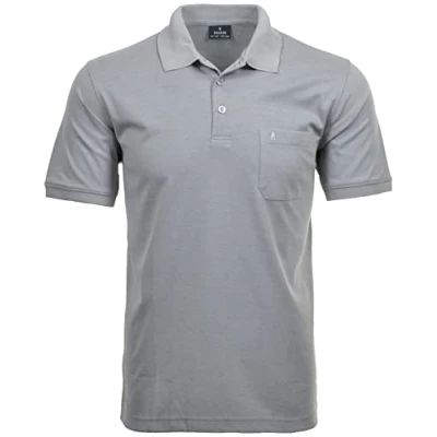 Abbildung von RAGMAN Herren Kurzarm Softknit Poloshirt Large, Silbergrau 021