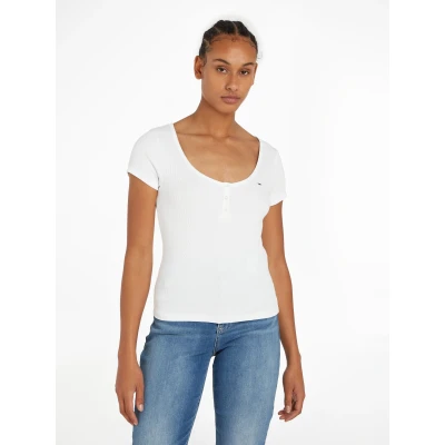 Abbildung von Tommy Jeans Regular C NECK TEE Tshirt basic, Damen, Größe: XS, White