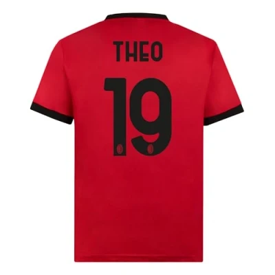 Abbildung von AC Milan Unisex Kinder Maglia Home Replica Stadio Fußballtrikot, offiziell, Saison 2023/24, Rafa Leão 38, ROT SCHWARZ, 8 Jahre