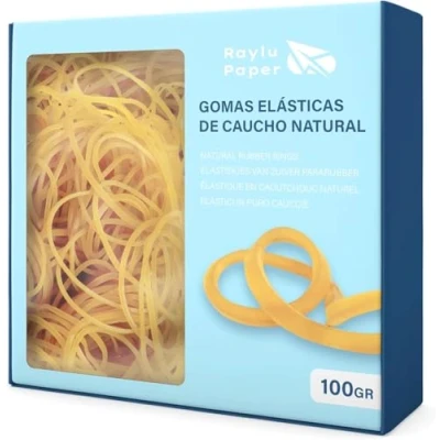 Abbildung von RAYLU PAPER Elastische Gummibänder Büro aus 100% Naturkautschuk, robust, wiederverwendbar, Gummiringe für und Zuhause (80 Ø x 2 mm, 100g)
