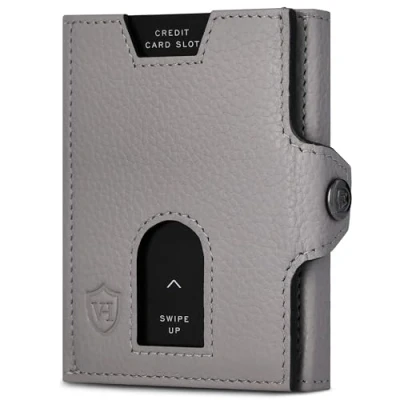 Abbildung von VON HEESEN Slim Wallet mit RFID Schutz Geldbörse Herren klein Mini Geldbeutel Damen Portmonee Kartenetui Echtleder Karten Portemonnaie Leder Kreditkartenetui Grau