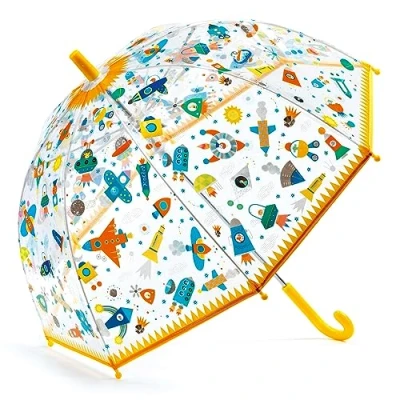Abbildung von DJECO Stockregenschirm Regenschirm Weltall transparent Raketen