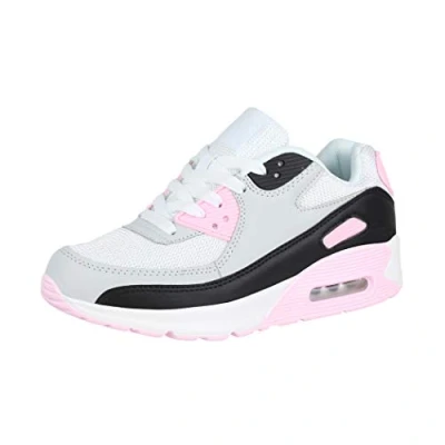 Abbildung von Elara Damen Herren Sneaker Sport Laufschuhe Turnschuhe Chunkyrayan G03 White/Grey/PIN 41
