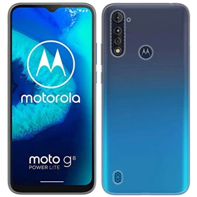 Abbildung von cofi1453® Silikon Hülle Basic kompatibel mit Motorola Moto G8 Power LITE Case TPU Soft Handy Cover Schutz Transparent