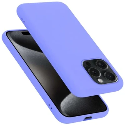 Abbildung von Cadorabo Hülle kompatibel mit Apple iPhone 15 PRO Silikon Handyhülle für Case aus flüssigem stoßfeste dünne TPU Schutzhülle Liquid HELL LILA
