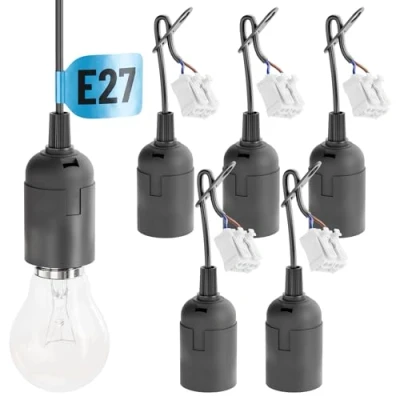 Abbildung von greate. Lampenfassung 6x Baufassung E27 schwarz, Lampenfassung, max. 60W 250V