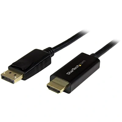 Abbildung von StarTech.com 2m DisplayPort auf HDMI Adapter 4K 30Hz zu Kabel DP 1.2 Monitor Konverter Einrastende Stecker Passives (DP2HDMM2MB)