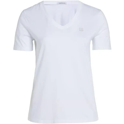 Abbildung von Calvin Klein Jeans Plus Badge V NECK TEE Tshirt basic, Damen, Größe: 54, Bright white