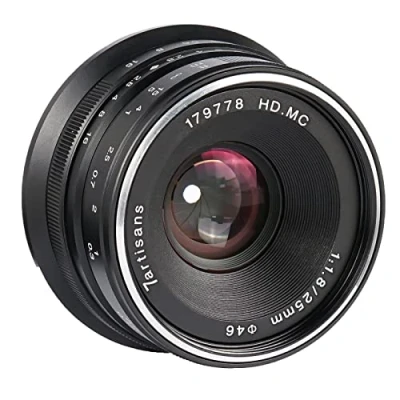 Abbildung von 7artisans 25mm F1.8 Manueller Fokus Festbrennweite für Olympus Panasonic Micro Four Thirds MFT m4 / 3 Kameras Schwarz