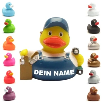 Abbildung von Badeente personalisierbar (Monteur Ente)