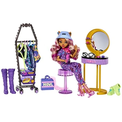 Abbildung von Mattel® Anziehpuppe Fashion Spiel Set Puppe Clawdeen Wolf Monster High HKY70