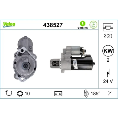 Abbildung von VALEO 438527 Anlasser 24 2 10 MERCEDES BENZ: E Klasse Limousine, T modell, Coupe