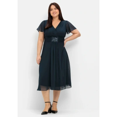 Abbildung von Sheego Maxikleid, Damen, Größe: 50, Navy