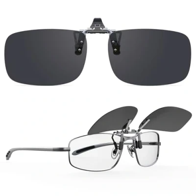Abbildung von Goiteia Polarisierte Sonnenbrille zum Aufklipsen über Korrekturbrillen für Männer und Frauen Einfaches Auf Absetzen mit einer Hand Verbesserte Gläser ohne Blaulicht