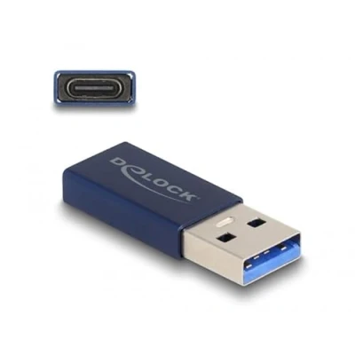 Abbildung von DeLOCK USB 10 Gbps Adapter Typ A Stecker zu Type C Buchse aktiv rot