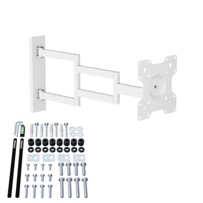 Abbildung von XTRARM Axis XL 70 cm TV Wandhalterung, Langer Schwenkarm Wandabstand bis cm, ausziehen, schwenken, drehen, neigen, rotieren, ca. 24 55 Zoll 25 kg, VESA 200x200mm, Halterung weiß