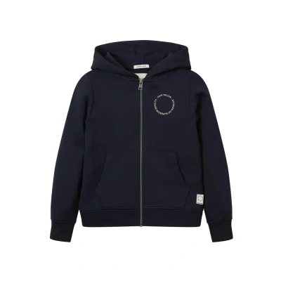 Abbildung von TOM Tailor Melange Optik Sweatjacke für Kinder, Größe: 152, Sky captain blue
