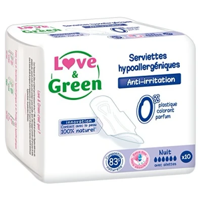 Abbildung von Love &amp; Green Nacht Servietten, hypoallergen, 10 Stück