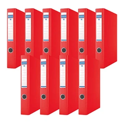 Abbildung von DONAU 3934001PL 04 Ringbuch/Rot 4 D Ring Mechanik 30mm DIN A4 Ringordner Pappe/Kunststoff Aus 1,9 mm dickem Karton mit öko PP 100µ 10er Packung