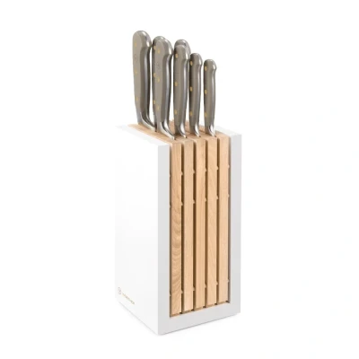 Abbildung von Wusthof Classic Color 7 teiliges Messerset mit Velvet Oyster Block