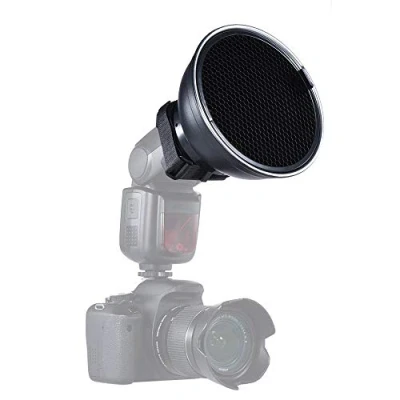 Abbildung von Andoer 5,9&quot; (15 cm) Silber Beauty Dish Diffuser mit Bienenwabe bei 30 Grad für Canon Nikon Yongnuo Godox Meike Vivitar Fotografie Blitzkamera Blitz Speedlite