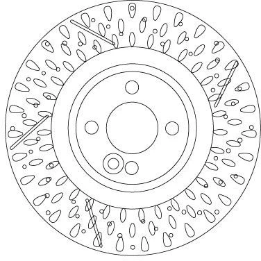 Abbildung von TRW DF6930S Bremsscheibe 316 22 4 geschlitzt/gelocht lackiert hochgekohlt MINI: Schrägheck, Clubman, Cabrio