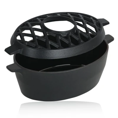 Abbildung von BBQ Toro Luftbefeuchter Gusseisen emailliert schwarz, 2,7 Liter, Wasserverdunst