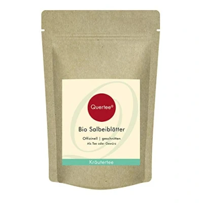 Abbildung von Bio Salbeitee lose Gewürz Salbei Blätter geschnitten getrocknet von Quertee (500 g)