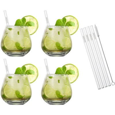 Abbildung von Schott Zwiesel Cocktailgläserset Vina 4 teilig mit Strohhalmen und Bürstchen