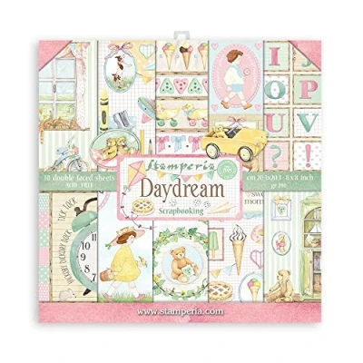 Abbildung von STAMPERIA INTL, KFT (3PL) Scrapbooking Small Pad 10 sheets cm 20,3X20,3 (8&quot;X8&quot;) DayDream, Multicolor, OSFA, SBBS55
