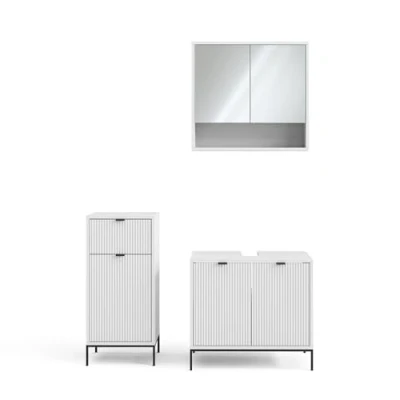Abbildung von Vicco Badmöbel Set Eliza, Weiß, 3 Teile, mit Midischrank