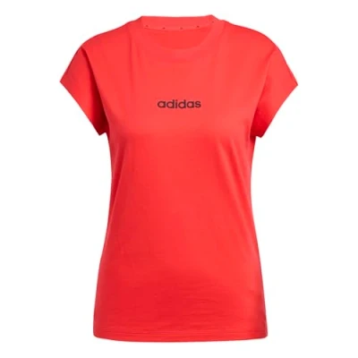 Abbildung von adidas Sportswear Essentials Linear Tshirt basic, Damen, Größe: XL, Pure ruby/black