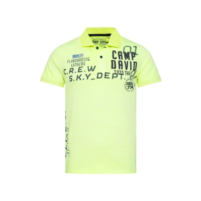 Abbildung von Camp David MIT Artworks UND Puffprint Poloshirt, Herren, Größe: Medium, Electric yellow