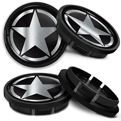 Abbildung von SkinoEu Kompatibel für Nabendeckel VW 66mm 5G0601171XQI Radnabenabdeckung Alufelgen Felgendeckel Nabenkappe Radkappen Silber CR 43